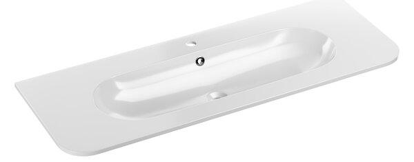 Comad Nábytkové umyvadlo z konglomerátu PURE WHITE GLOSS, 120x46 cm, bílá lesklá