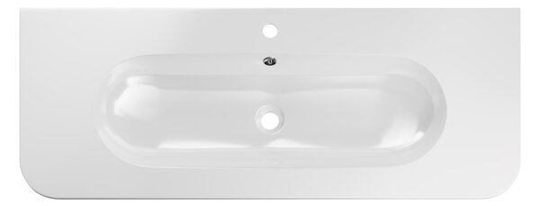 Comad Nábytkové umyvadlo z konglomerátu PURE WHITE GLOSS, 120x46 cm, bílá lesklá