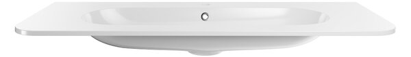 Comad Nábytkové umyvadlo z konglomerátu PURE WHITE GLOSS, 120x46 cm, bílá lesklá