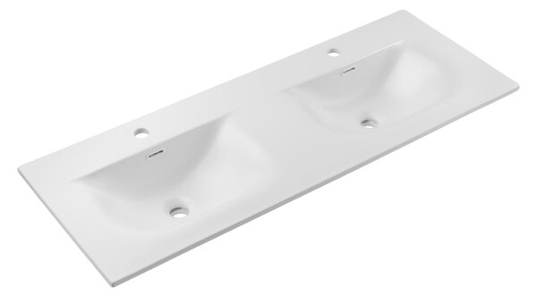 Comad Nábytkové keramické dvojumyvadlo SKY 1 120D DP, 121x46 cm, bílá matná