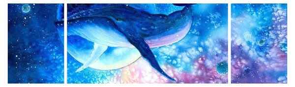 Obraz - Vesmírná velryba (170x50 cm)