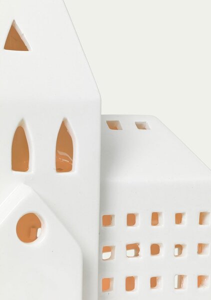 Bílý keramický svícen Kähler Design Urbania Lighthouse City
