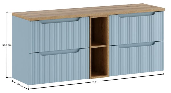 Comad Koupelnová skříňka pod deskové umyvadlo set Nova Denim 140 denim/dub coast evoke