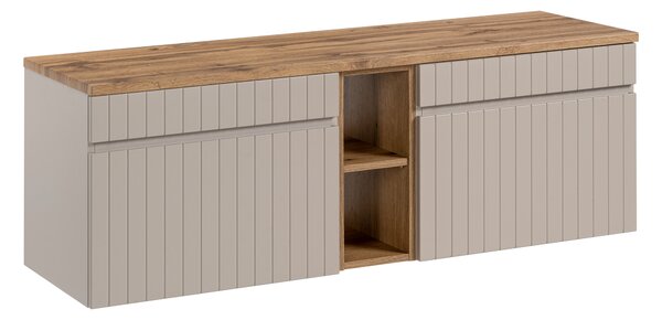 Comad Koupelnová skříňka pod deskové umyvadlo set Iconic Cashmere 140 kašmír/dub coast evoke