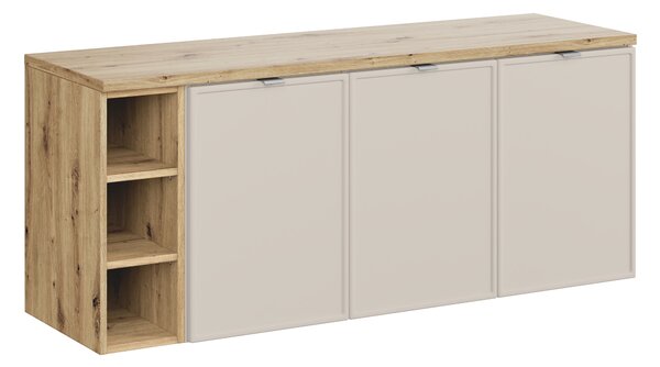 Comad Koupelnová skříňka pod deskové umyvadlo set Bella Cashmere 140 kašmír/dub artisan
