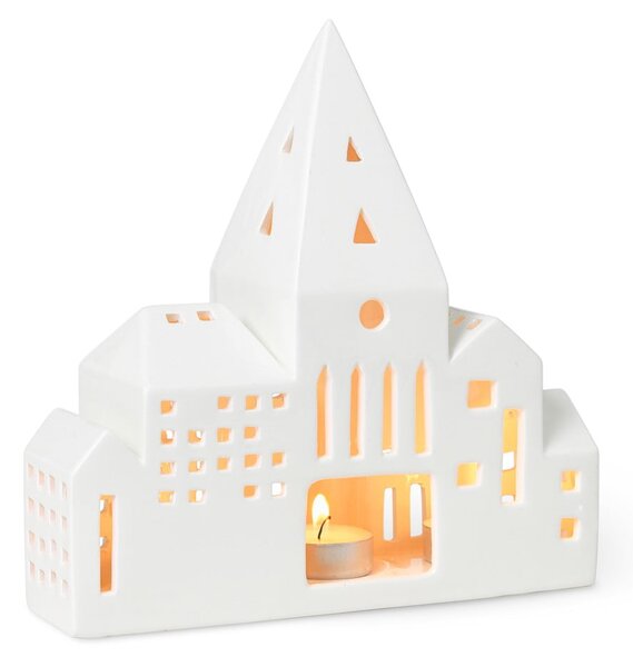 Bílý keramický svícen Kähler Design Urbania Lighthouse City
