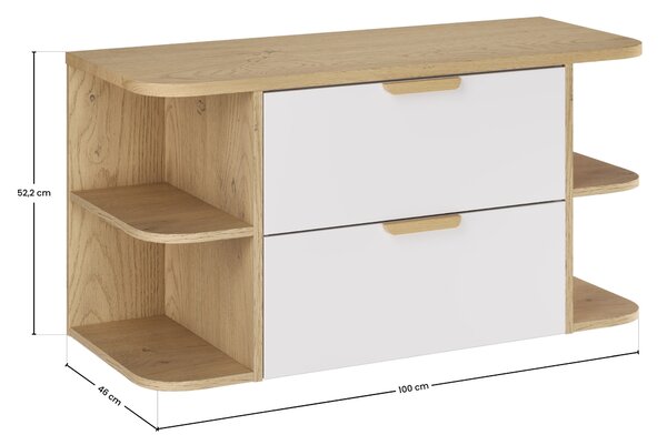 Comad Koupelnová skříňka pod deskové umyvadlo set Aster White 100 bílá/dub cremona