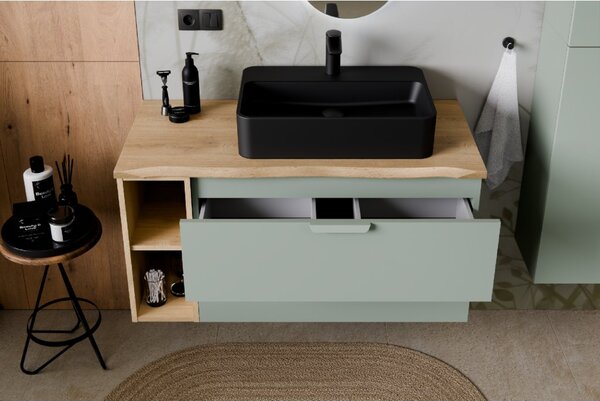Comad Koupelnová skříňka s deskovými umyvadly set Aster Green 100 bílá/dub cremona