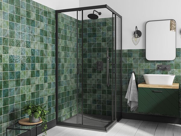 Besco Čtvercový sprchový kout MODERN BLACK SQ 80x80 (90x90), výška 190 cm - bez vaničky Rozměry (cm): 80x80
