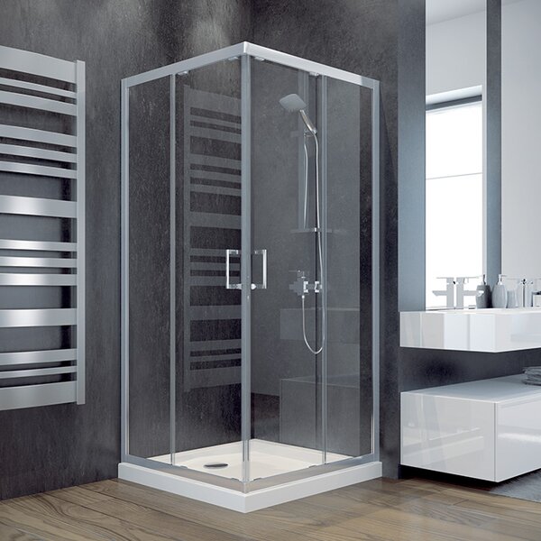 Besco Čtvercový sprchový kout MODERN SQ 80x80 (90x90), výška 185 cm - bez vaničky Rozměry (cm): 80x80, Barva profilů a typ výplně: profily: chrom, výplň: grafit