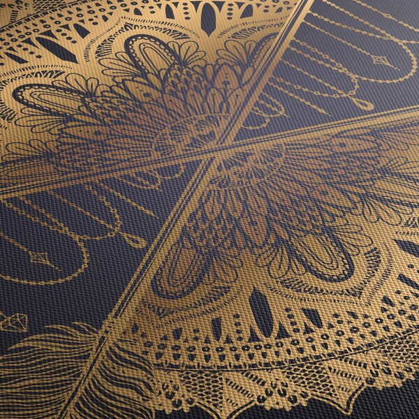 Obraz - Zlatá mandala s šípy (170x50 cm)