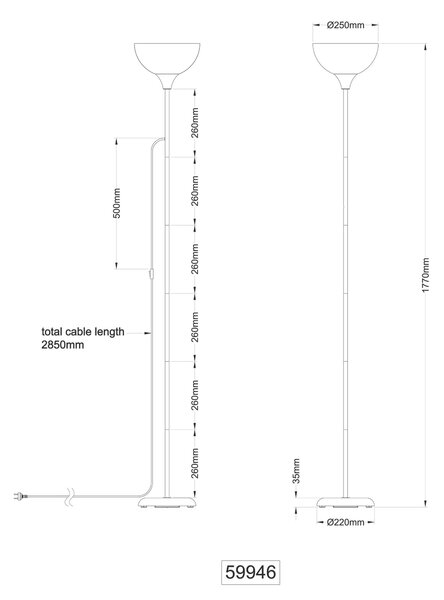 STOJACÍ LAMPA, 25/178,5 cm Globo - Online Only svítidla, Online Only