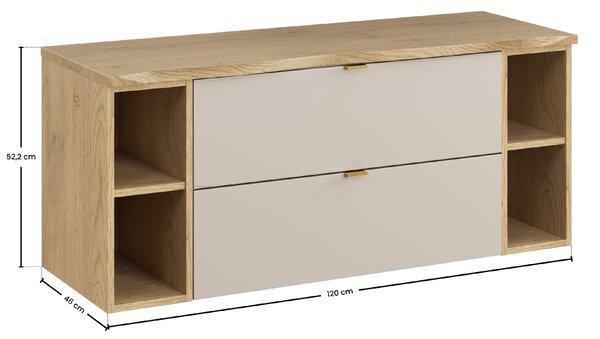 Comad Koupelnová skříňka pod deskové umyvadlo set Dalia Cashmere 120 kašmír/dub cremona