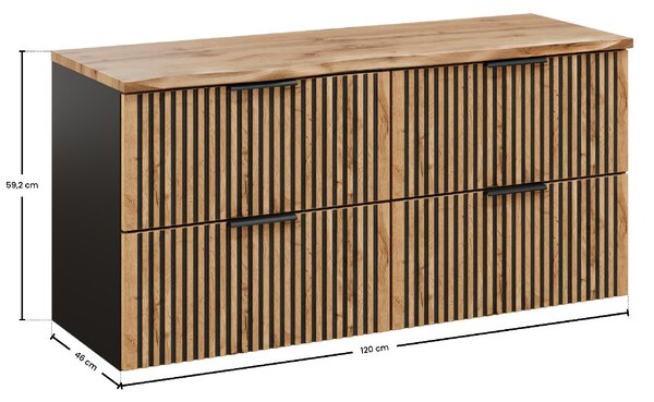 Comad Koupelnová skříňka pod deskové umyvadlo set Xilo 120 šedá/dub wotan