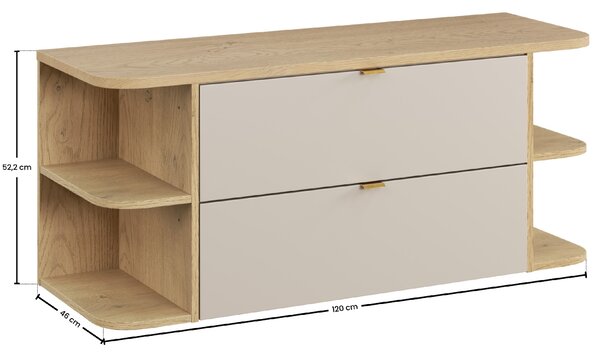 Comad Koupelnová skříňka pod deskové umyvadlo set Dalia Cashmere 120 kašmír/dub cremona