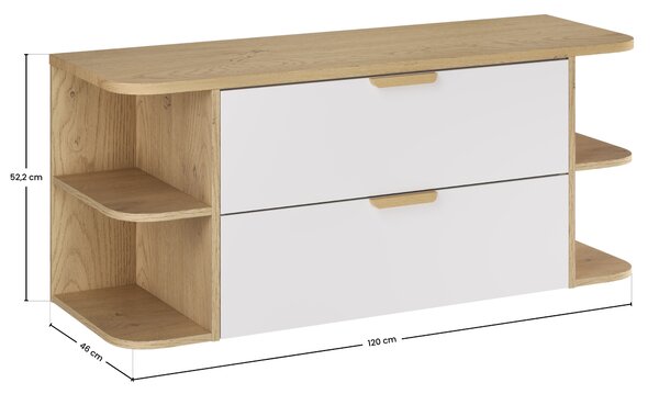 Comad Koupelnová skříňka pod deskové umyvadlo set Aster White 120 bílá/dub cremona