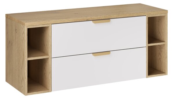 Comad Koupelnová skříňka pod deskové umyvadlo set Aster White 120 bílá/dub cremona
