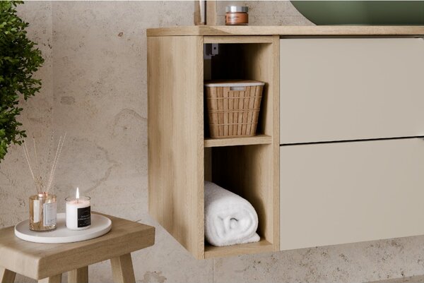 Comad Koupelnová skříňka pod deskové umyvadlo set Aster White 120 bílá/dub cremona