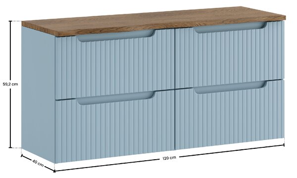 Comad Koupelnová skříňka pod deskové umyvadlo set Nova Denim 120 denim/dub cassela