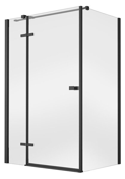 Besco Obdélníkový sprchový kout PIXA BLACK R 100x80 (100x90, 120x80, 120x90), výška 195 cm - bez vaničky Rozměry (cm): 100x80, Orientace: Pravá