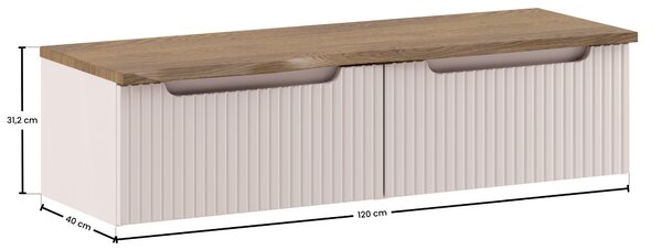 Comad Koupelnová skříňka pod deskové umyvadlo set Nova Cashmere 120 kašmír/dub cassela