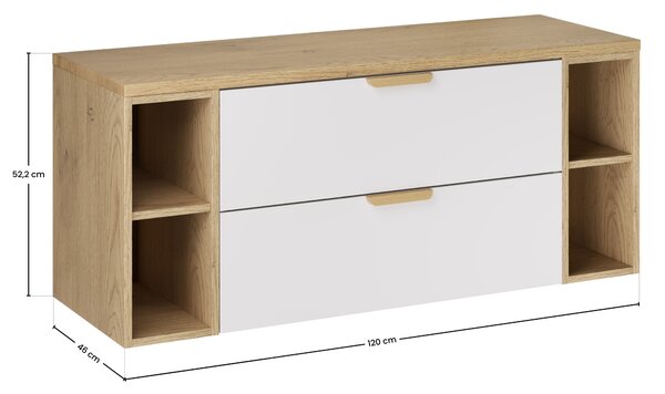 Comad Koupelnová skříňka pod deskové umyvadlo set Aster White 120 bílá/dub cremona