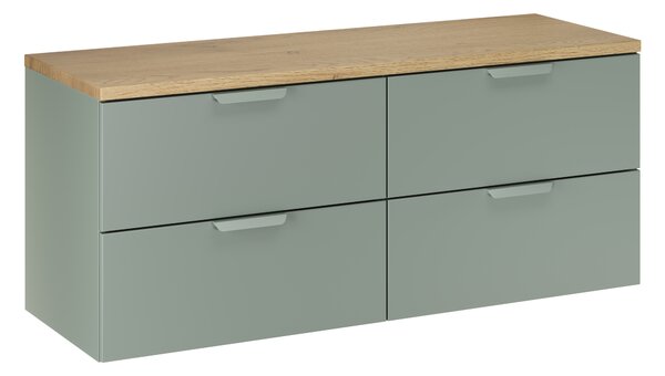 Comad Koupelnová skříňka pod deskové umyvadlo set Aster Green 120 zelená/dub cremona