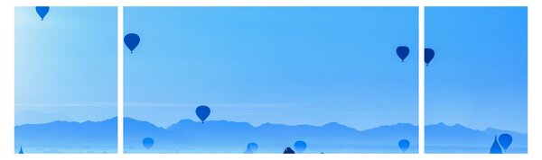 Obraz - Balóny nad krajinou (170x50 cm)