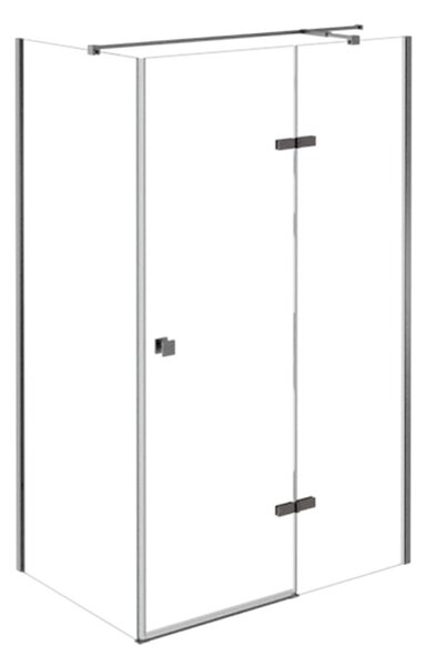 Besco Obdélníkový sprchový kout PIXA GUN METAL R 100x80 (100x90, 120x80, 120x90), výška 195 cm - bez vaničky Rozměry (cm): 100x80, Orientace: Pravá