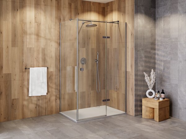 Besco Obdélníkový sprchový kout PIXA GUN METAL R 100x80 (100x90, 120x80, 120x90), výška 195 cm - bez vaničky Rozměry (cm): 100x80, Orientace: Pravá