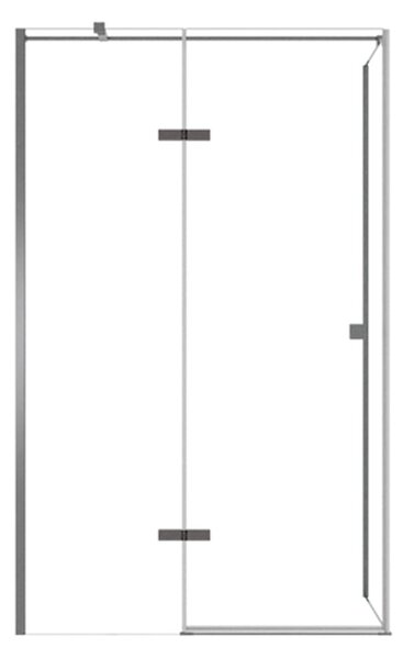 Besco Obdélníkový sprchový kout PIXA GUN METAL R 100x80 (100x90, 120x80, 120x90), výška 195 cm - bez vaničky Rozměry (cm): 100x80, Orientace: Pravá