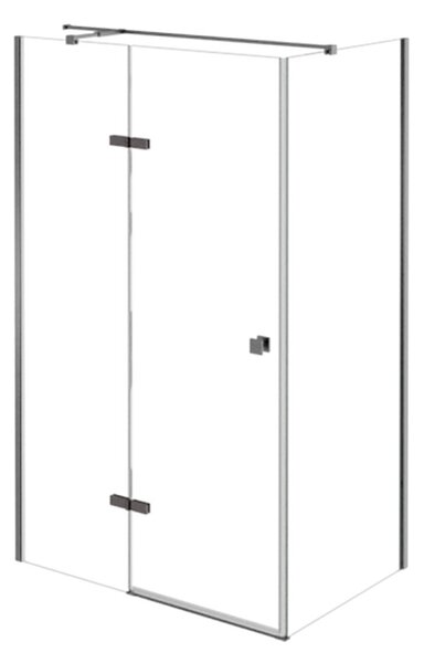 Besco Obdélníkový sprchový kout PIXA GUN METAL R 100x80 (100x90, 120x80, 120x90), výška 195 cm - bez vaničky Rozměry (cm): 100x80, Orientace: Pravá