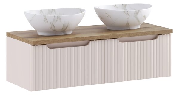 Comad Koupelnová skříňka s deskovými umyvadly set Nova Cashmere 100 kašmír/dub coast evoke