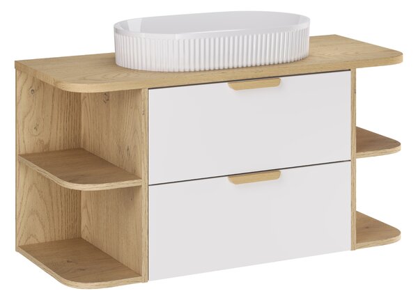 Comad Koupelnová skříňka s deskovými umyvadly set Aster White 100 bílá/dub cremona