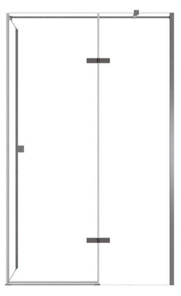 Besco Obdélníkový sprchový kout PIXA GUN METAL R 100x80 (100x90, 120x80, 120x90), výška 195 cm - bez vaničky Rozměry (cm): 100x80, Orientace: Pravá