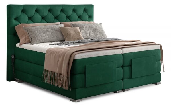 Kontinentální postel CARLINO boxspring s elektrickým polohováním 200x180, hořčicová (Monolith 48)