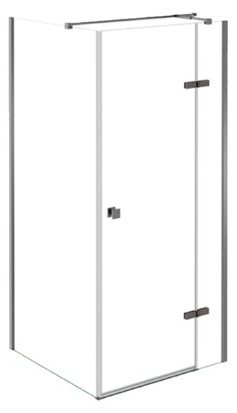 Besco Čtvercový sprchový kout PIXA GUN METAL SQ 90x90, výška 195 cm - bez vaničky Orientace: Levá