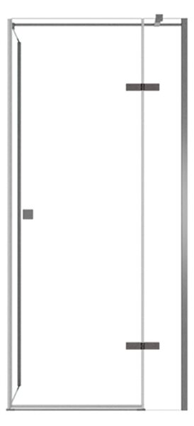 Besco Čtvercový sprchový kout PIXA GUN METAL SQ 90x90, výška 195 cm - bez vaničky Orientace: Levá