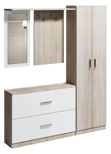 Předsíňová stěna Carla 2, Artisan/Bílá