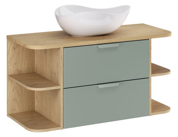 Comad Koupelnová skříňka s deskovými umyvadly set Aster Green 100 bílá/dub cremona
