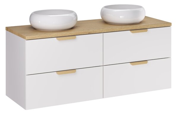 Comad Koupelnová skříňka s deskovými umyvadly set Aster White 120 bílá/dub cremona