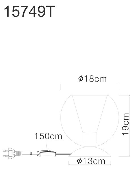 STOLNÍ LAMPA, 15/20.5 cm Globo - Online Only svítidla, Online Only