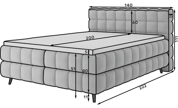 Eltap Čalouněná postel Sabeno s úložným prostorem Materiál a barva potahu: Royal 20 - béžová, Rozměr: 160x200