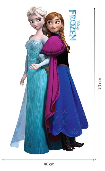 Samolepka na zeď "Elsa a Anna" 40x70 cm