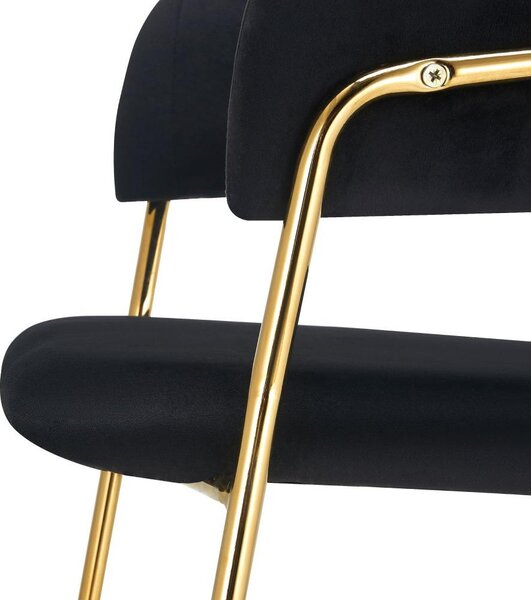 Designové jídelní křeslo Dasmona 1 (černá + zlatá + chromová)