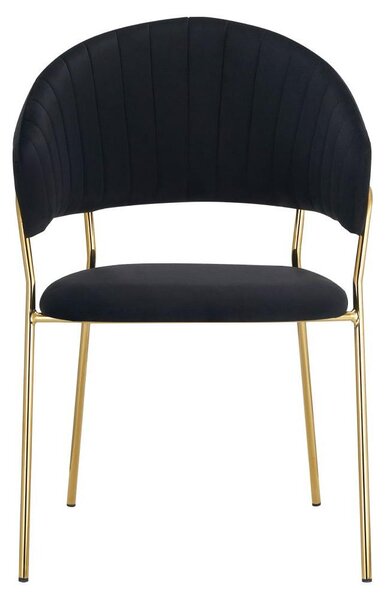 Designové jídelní křeslo Dasmona 1 (černá + zlatá + chromová)