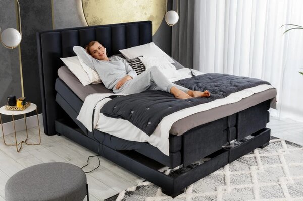 Kontinentální postel VENETA boxspring s elektrickým polohováním 200X180, hořčicová (nube 45)