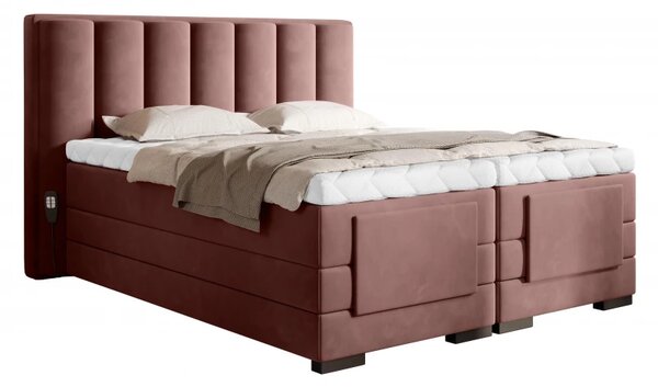 Kontinentální postel VENETA boxspring s elektrickým polohováním 200X180, hořčicová (nube 45)