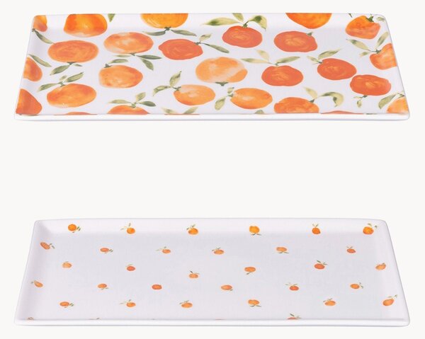 Sada obdélníkových talířů Fruit Life, 4 díly