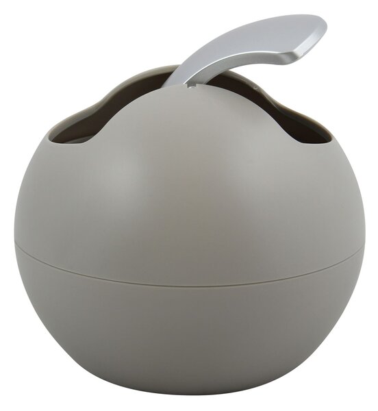 Spirella mini výklopný odpadkový koš BOWL MATT, matný šedohnědý, plast, 1 L